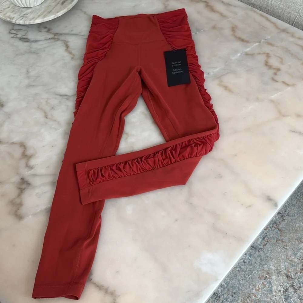 lululemon athletics align hr pant ruched cayenne High-Waisted Leggings Sz 8 NWT